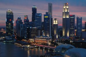 Singapore city at dusk